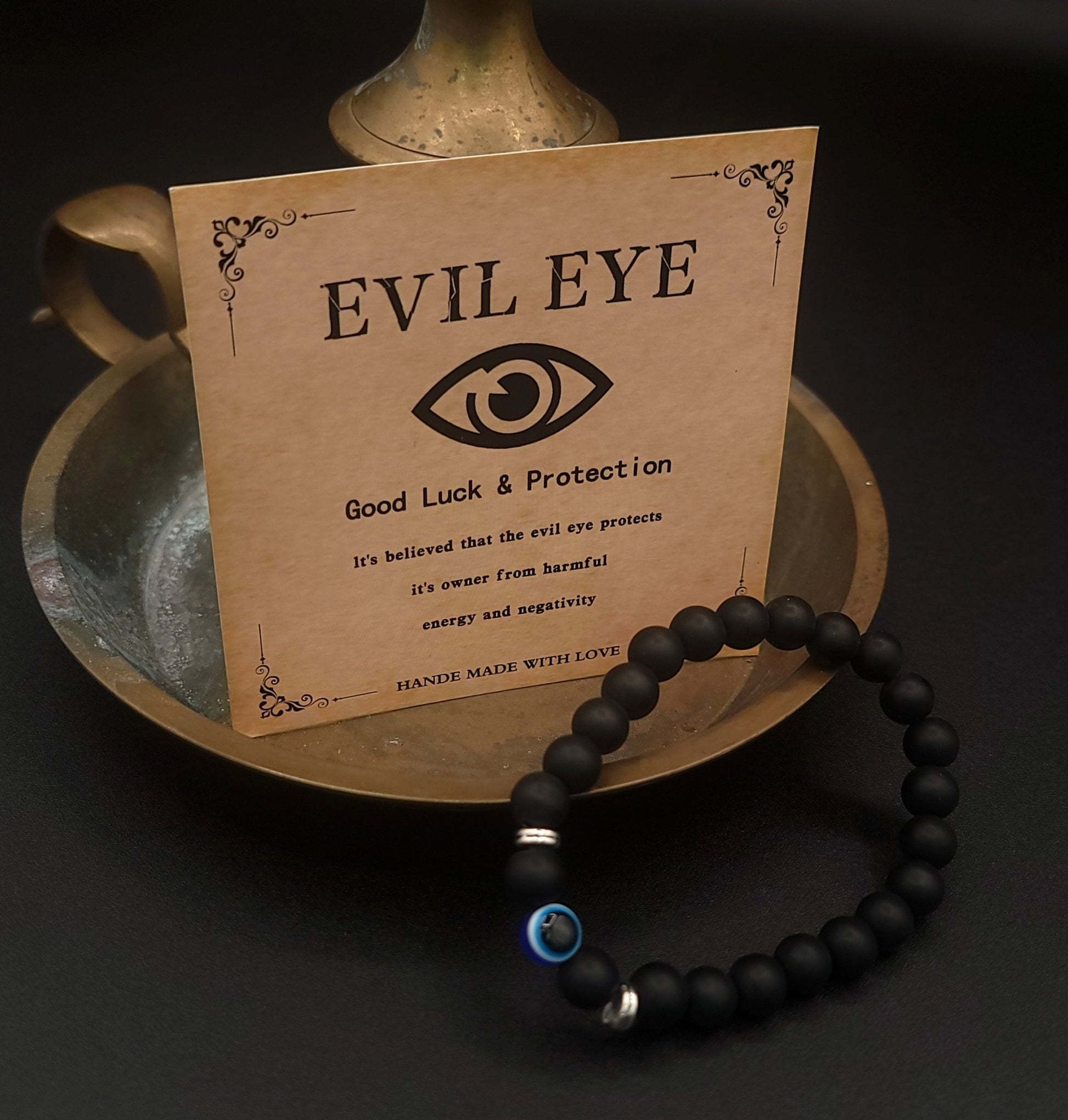 Evil Eye Crystal Intention Bracelet Jewelry - Gothic & Alternative Gift - Haunted