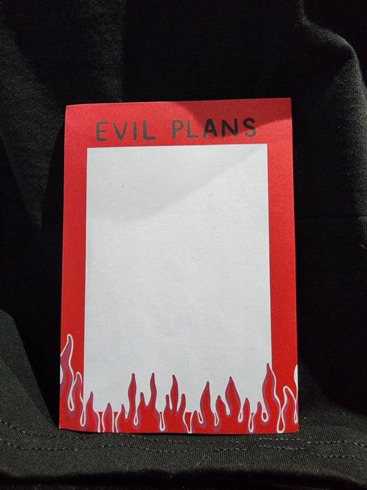 Evil Plans Note Pad Holiday Craft and Decor - Gothic & Alternative Gift - Haunted