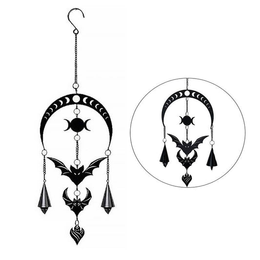 Evilution Moon Phase Metal Hanging Indoor Outdoor Decoration Wind Chime Sun Catcher Witch Supplies - Gothic & Alternative Gift - Haunted