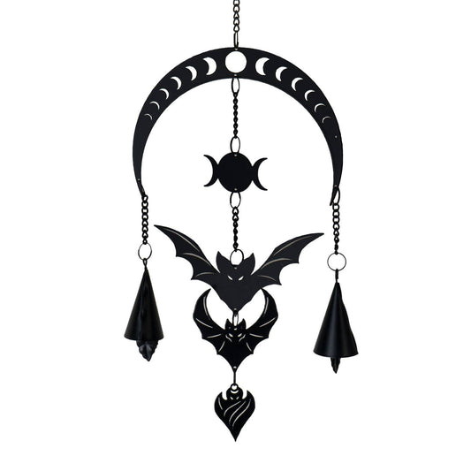 Evilution Moon Phase Metal Hanging Indoor Outdoor Decoration Wind Chime Sun Catcher Witch Supplies - Gothic & Alternative Gift - Haunted
