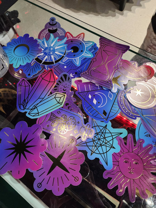 Extra Large Celestial Witchy Stickers 2 for $5 Crafts - Gothic & Alternative Gift - Haunted