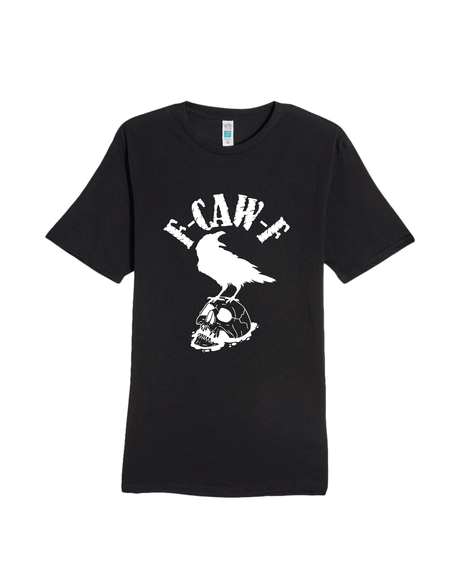 F-Caw-F Raven on Skull Graphic T Shirt Goth Poe Crow Clothing - Gothic & Alternative Gift - Haunted