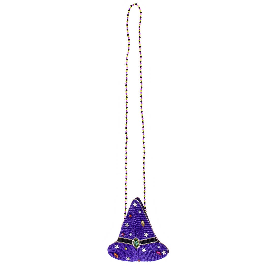 Halloween Witch Hat with Rhinestone Crossbody Bag