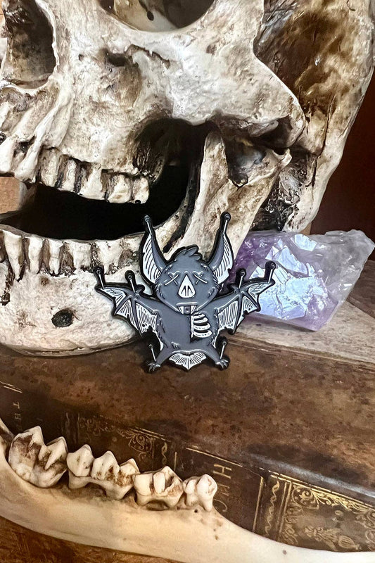 Taxidermy Bat Enamel Pin Goth Vampire