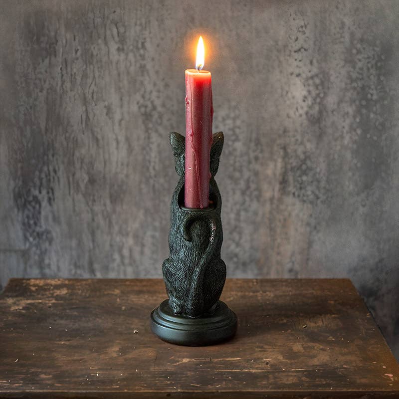 Faust's Familiear Haunted Mansion Cat Candle Holder Candles - Gothic & Alternative Gift - Haunted