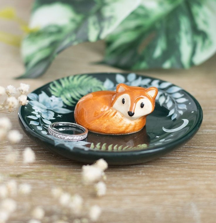 Fawn and Friends Green Fox Trinket Dish Home Decor - Gothic & Alternative Gift - Haunted