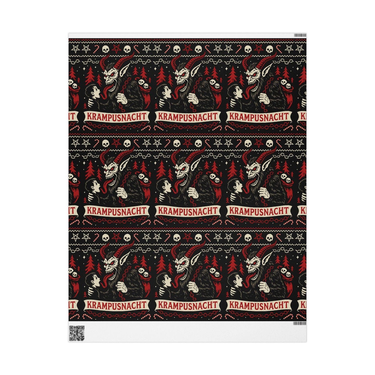 Christmas Horror Krampusnacht Gift Wrapping Paper Roll