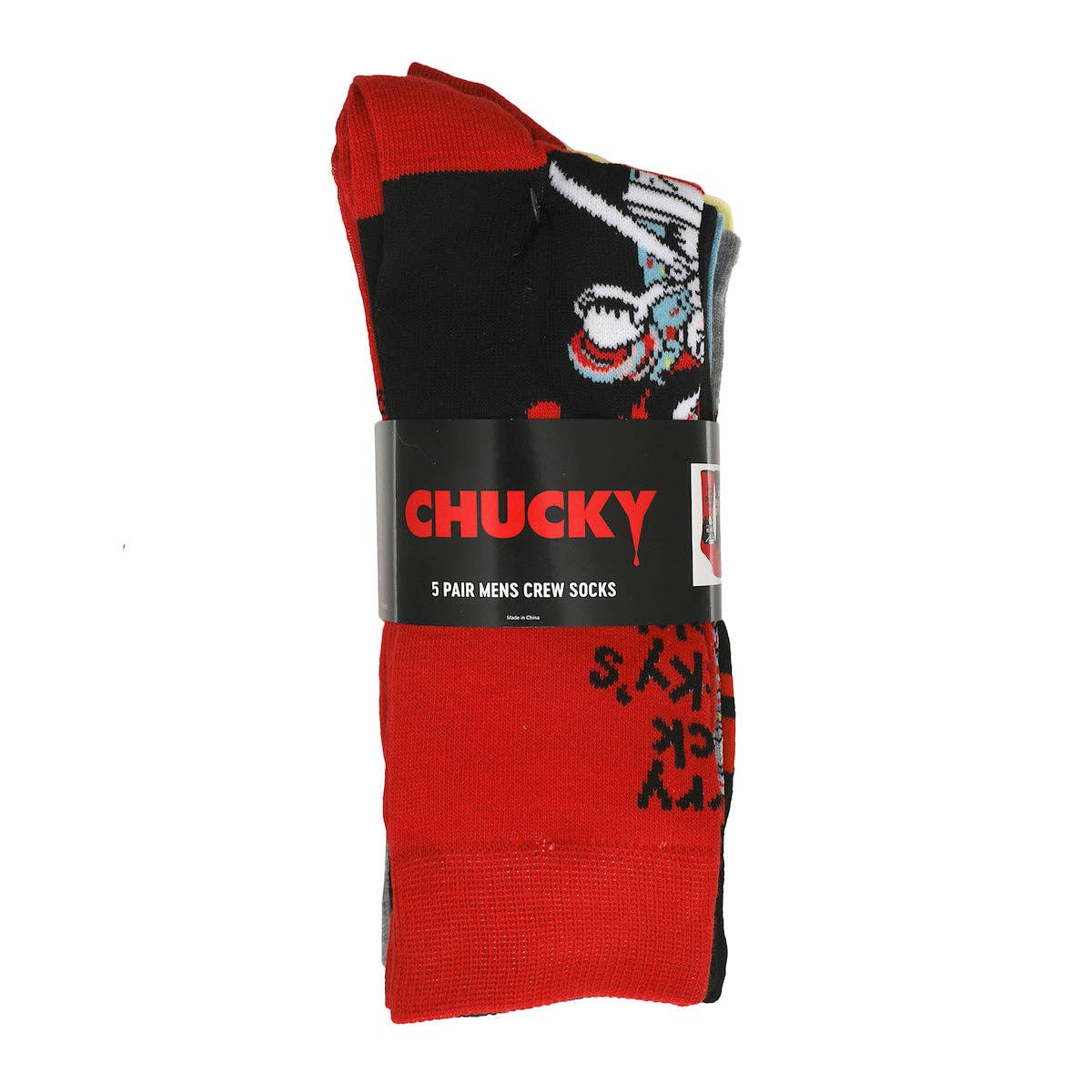 Chucky Men's Horror Character Casual Crew Socks, 5-Pair Set