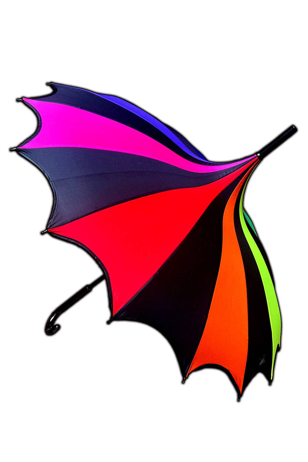 Rainbow Batwing Pagoda Umbrella Goth