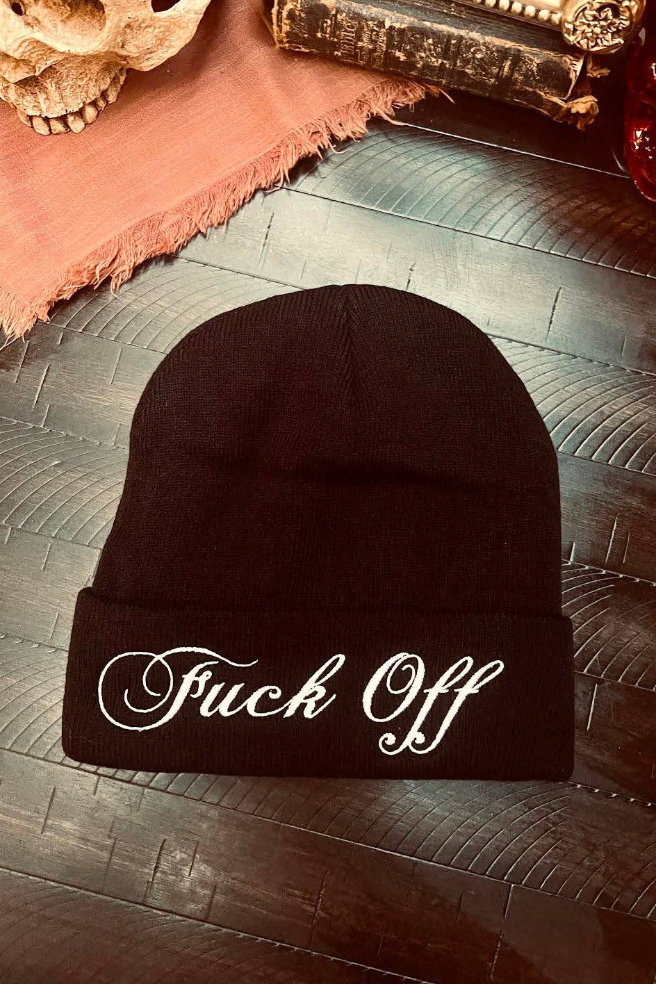 F*ck Off Beanie Clothing Accessories - Gothic & Alternative Gift - Haunted