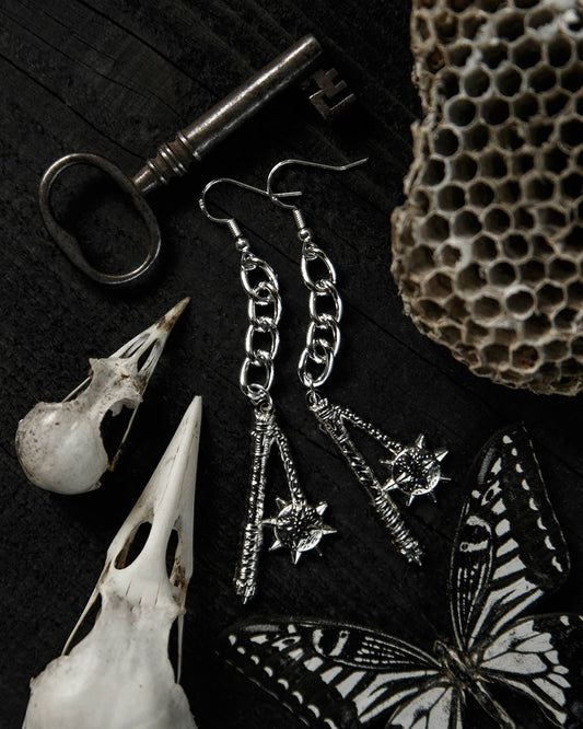 Flail Earrings Jewelry - Gothic & Alternative Gift - Haunted