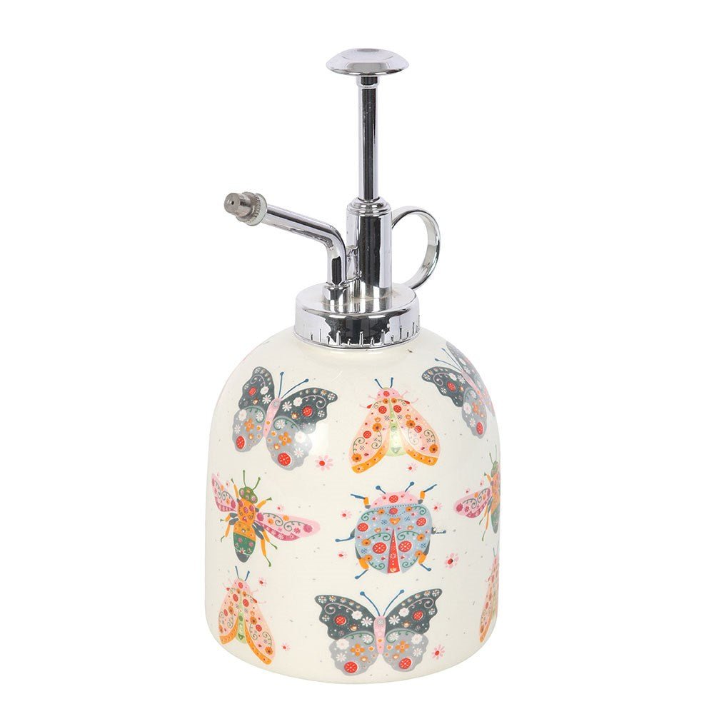 Floral Bug Print Ceramic Plant Mister Home Décor - Gothic & Alternative Gift - Haunted