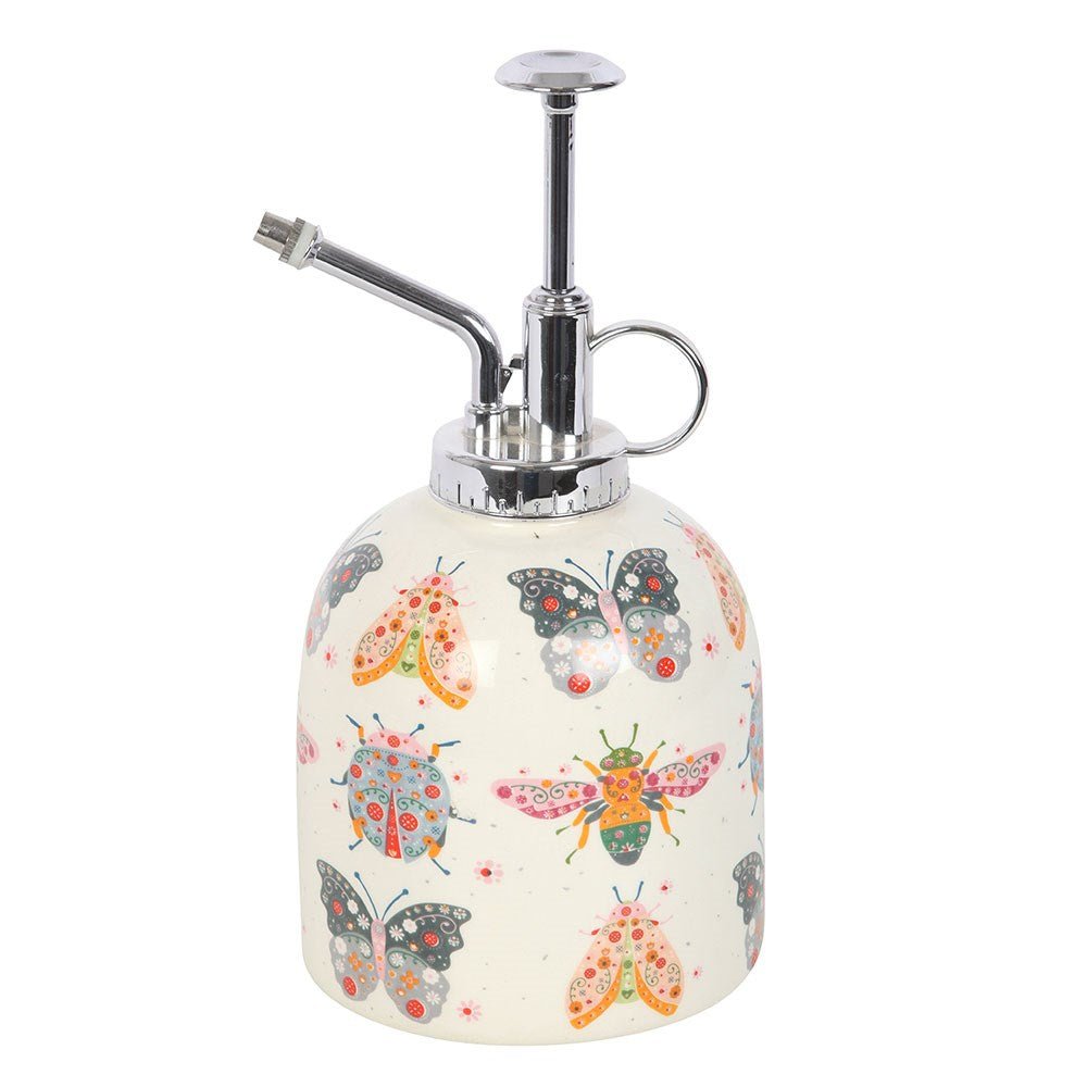 Floral Bug Print Ceramic Plant Mister Home Décor - Gothic & Alternative Gift - Haunted