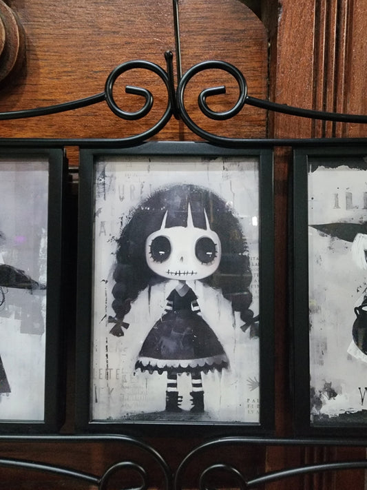 Framed Creepy Cute Doll Pictures Dark and Gothic Wall Hanging - Gothic & Alternative Gift - Haunted