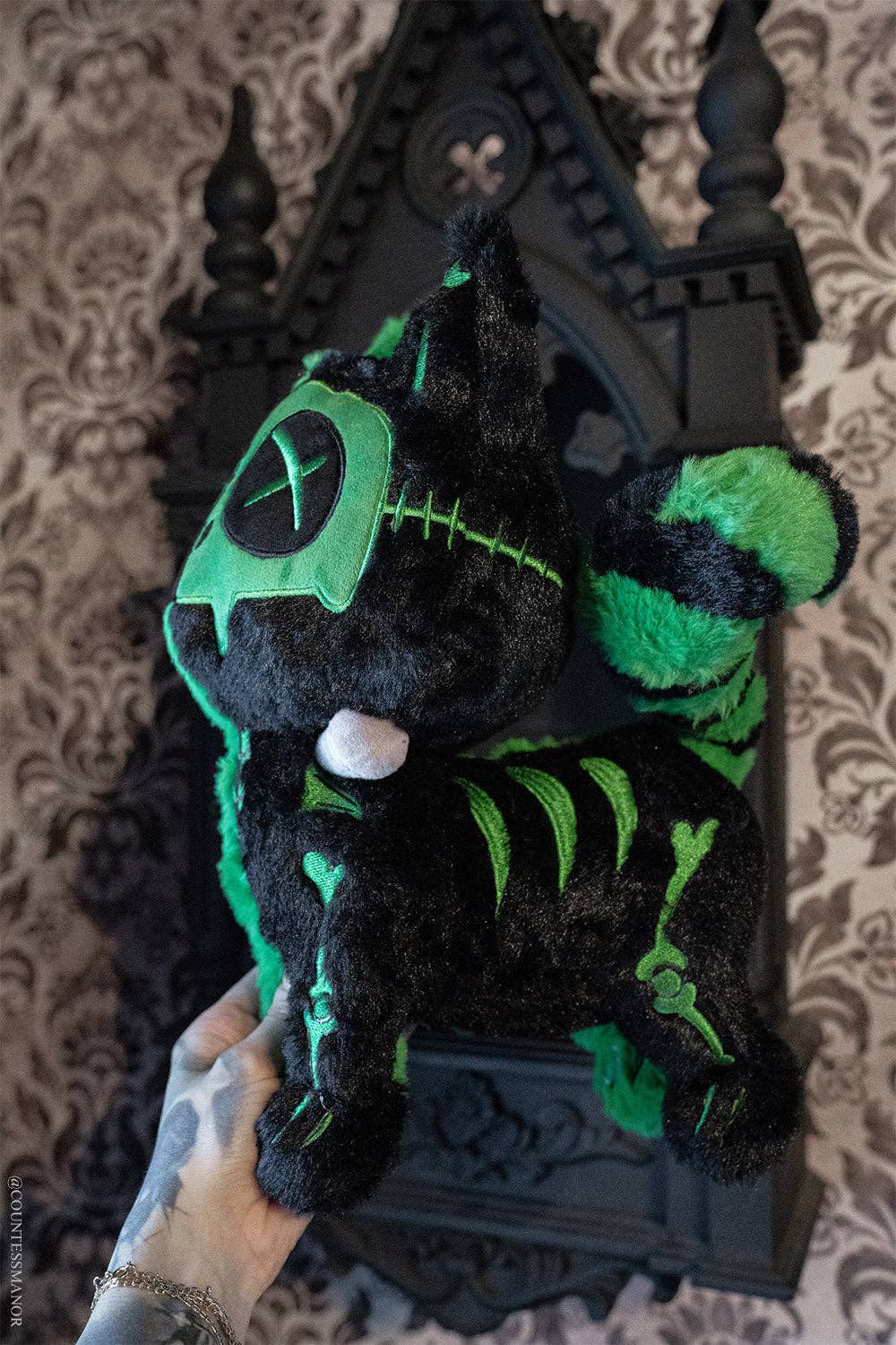 Frankenkitty Plush Frankenstein Kitty Cat Gothic Horror Stuffed Animals - Gothic & Alternative Gift - Haunted