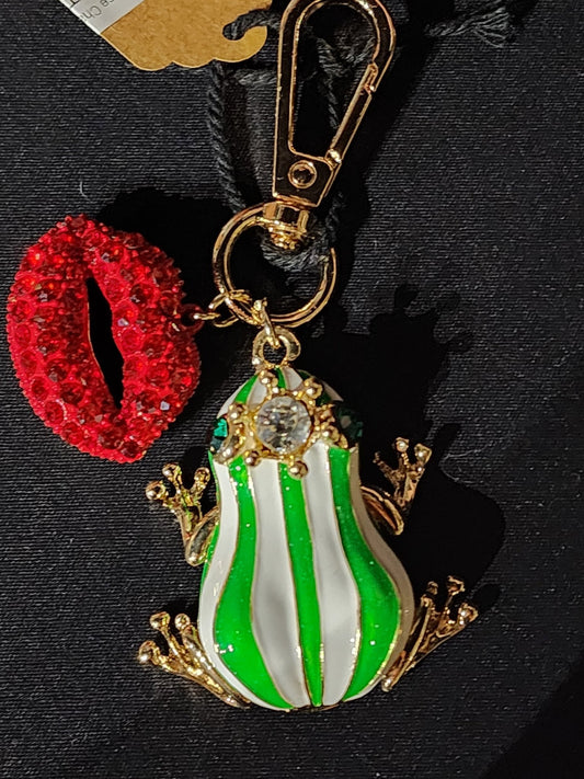 Frog Prince Victorian Goth Purse Charm Sparkle Lips Costumes - Gothic & Alternative Gift - Haunted