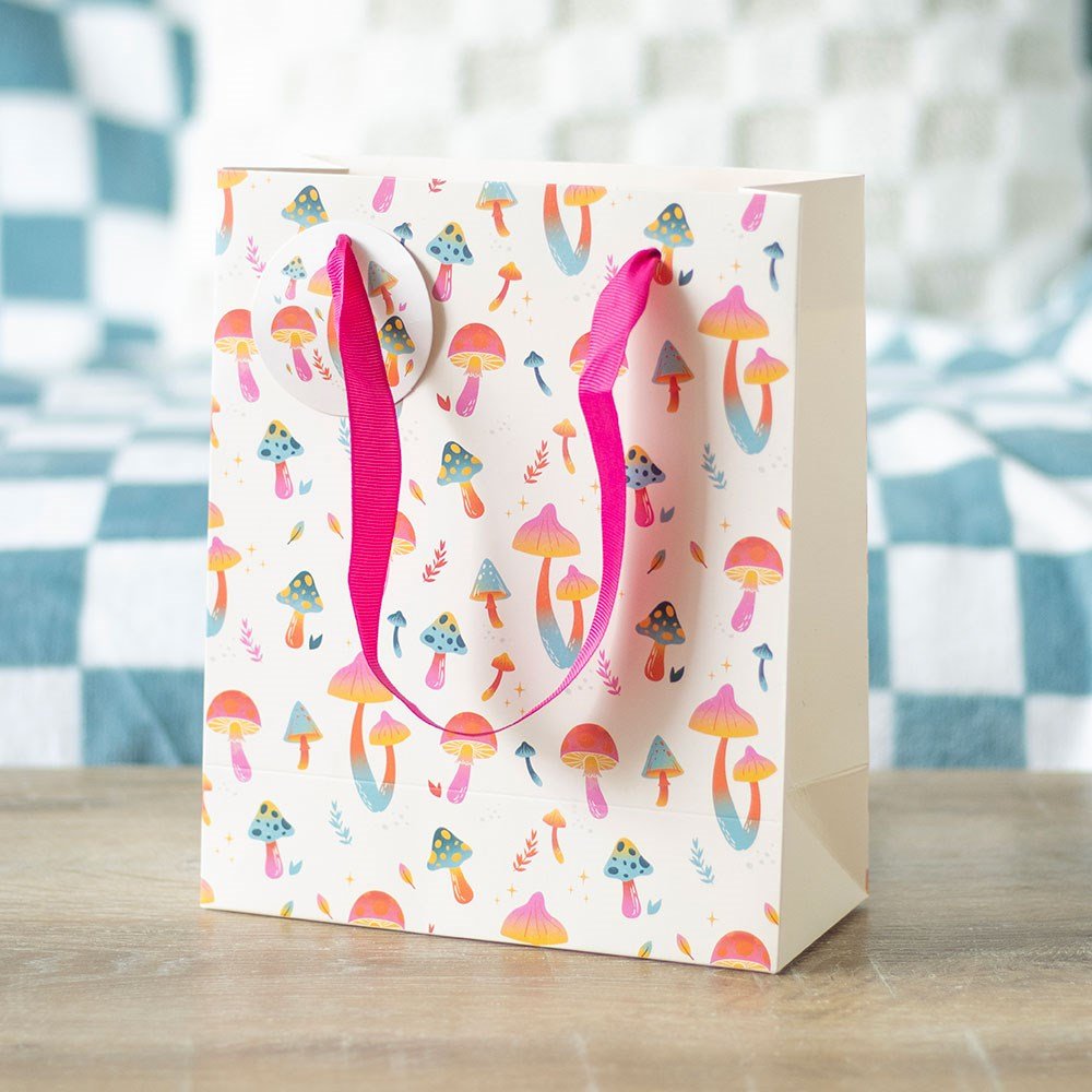 Funky Fungi Mushroom Print Gift Bag Wrapping Paper - Gothic & Alternative Gift - Haunted