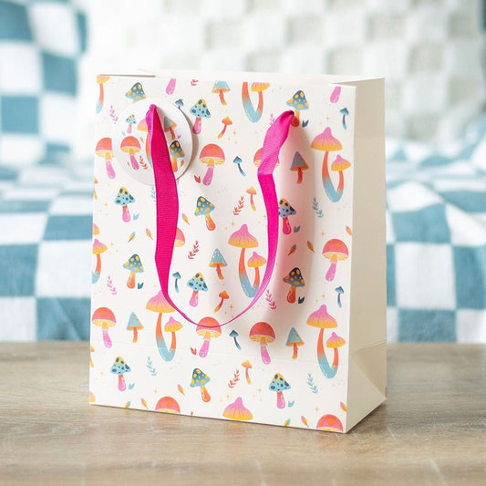 Funky Fungi Mushroom Print Gift Bag Wrapping Paper - Gothic & Alternative Gift - Haunted