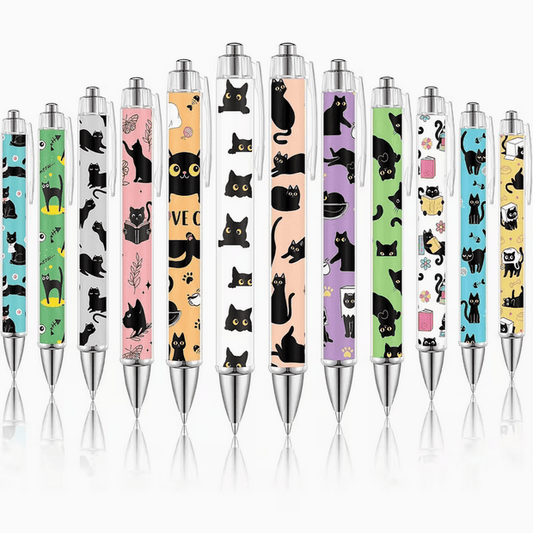 Funny Cartoon Black Cat Ballpoint Pen Accessories - Gothic & Alternative Gift - Haunted