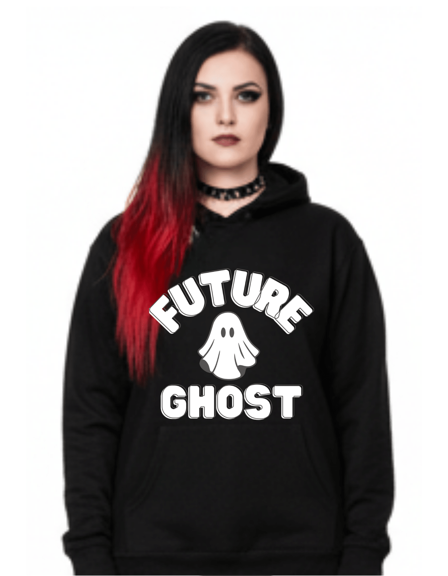 Future Ghost Custom Black Hoodie Sweatshirt Pullover Clothing - Gothic & Alternative Gift - Haunted