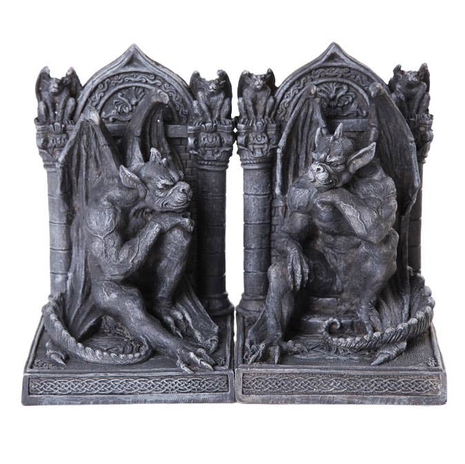 Gargoyle Bookend Set Book Holders Bookends - Gothic & Alternative Gift - Haunted