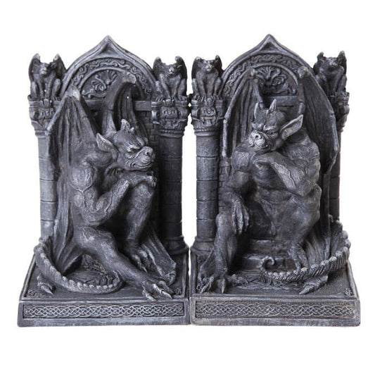 Gargoyle Bookend Set Book Holders Bookends - Gothic & Alternative Gift - Haunted