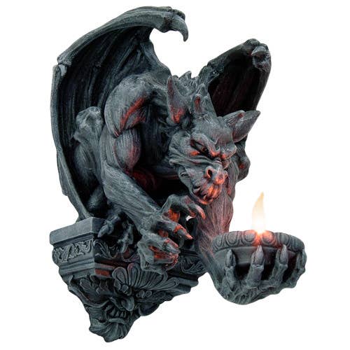 Gargoyle Wall Candleholder Statue Figurine Garden Decor - Gothic & Alternative Gift - Haunted