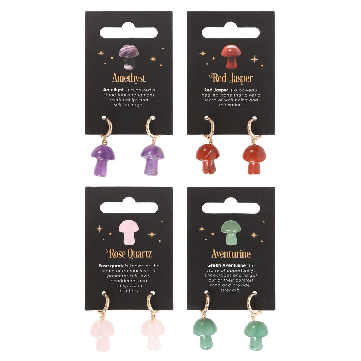 Gemstone Mushroom Earrings Jewelry - Gothic & Alternative Gift - Haunted