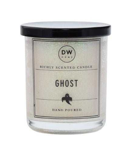 Ghost- Glitter White Mini Glass Candle pumpkin spice chocolate graham Candles - Gothic & Alternative Gift - Haunted