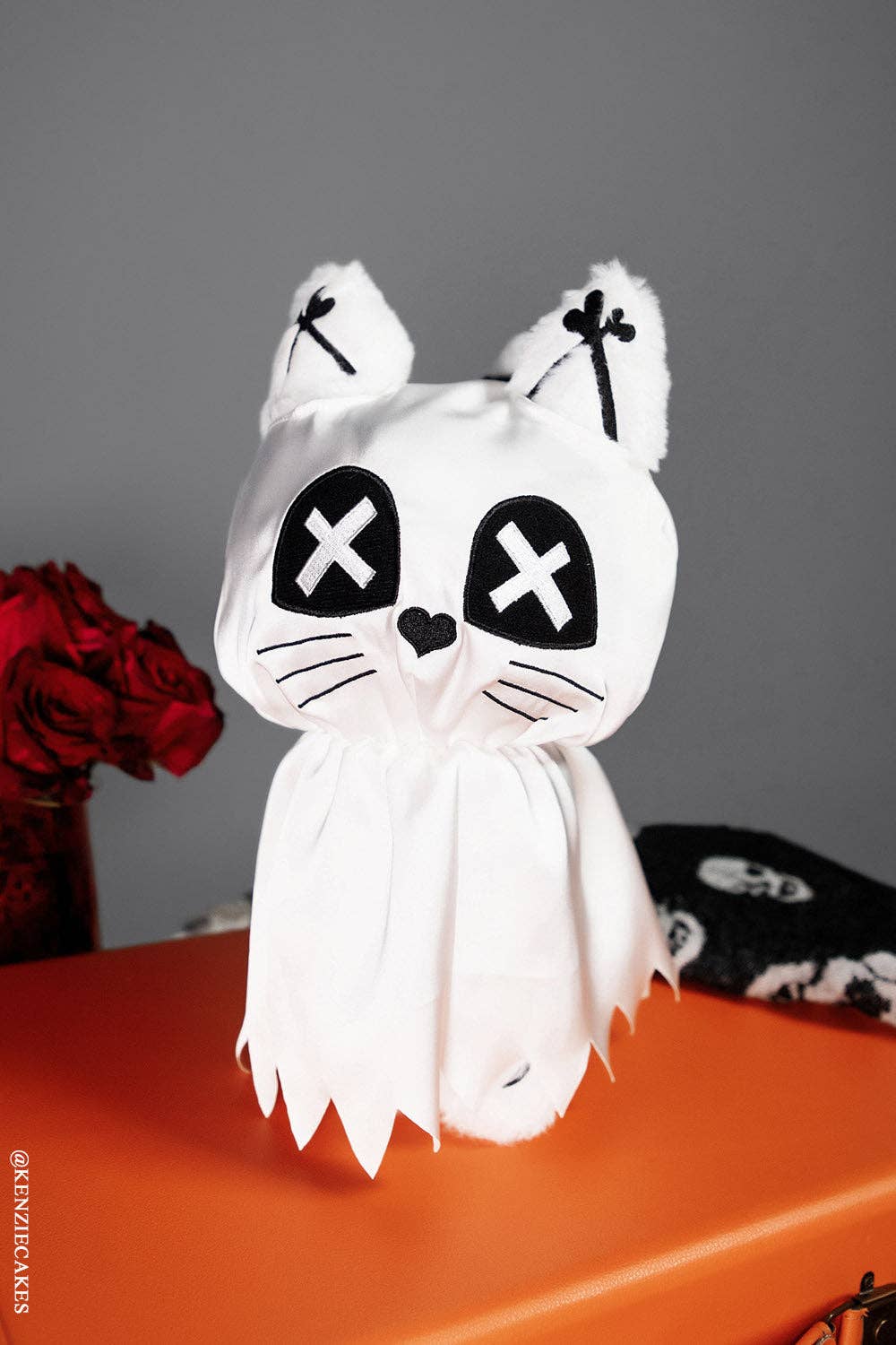 Ghost Kitty Plush Toy Skeleton Cat Gothic Stuffed Animals - Gothic & Alternative Gift - Haunted