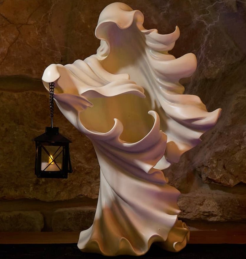 Ghost statue with lantern Home Decor - Gothic & Alternative Gift - Haunted
