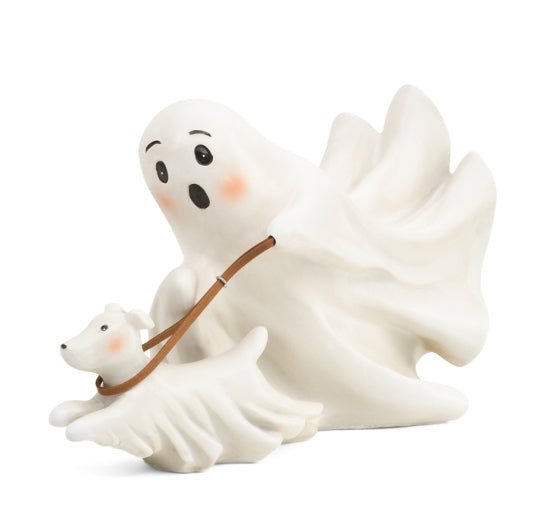 Ghost Walking His Dog Statue Home Decor - Gothic & Alternative Gift - Haunted