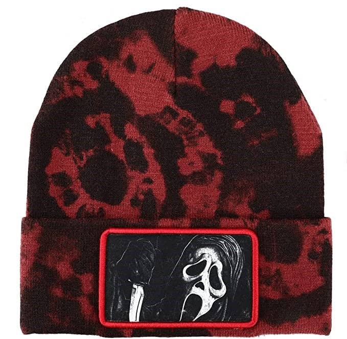 GhostFace Sublimated Patch Washed Beanie Clothing Accessories - Gothic & Alternative Gift - Haunted