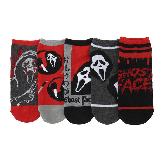 Ghostface Women's Horror Character Ankle Socks, 5-Pair Set Accessories - Gothic & Alternative Gift - Haunted
