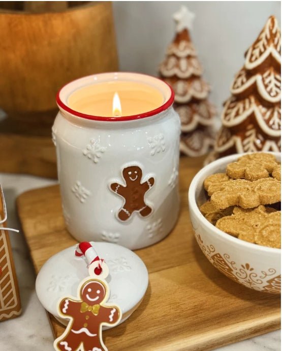 Gingerbread Spice Gingerbread Man Icon Ceramic Candle Christmas Holiday Candles - Gothic & Alternative Gift - Haunted