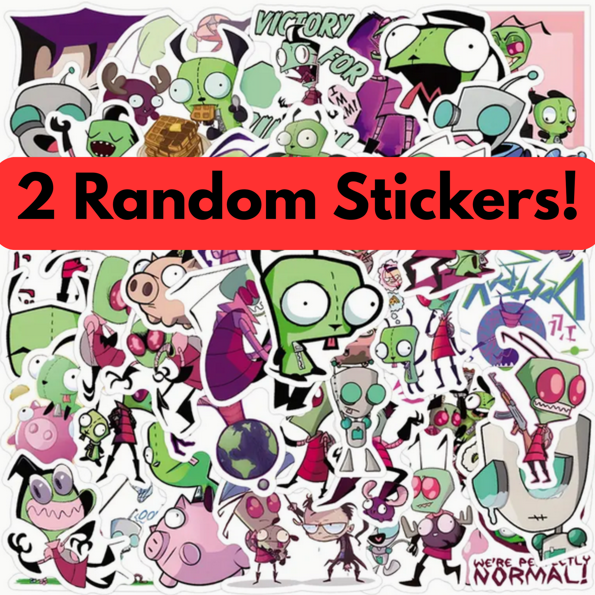Gir Goodie Bag Invader Zim kit,2 stickers,2 pins,1 lanyard,1 bag - Gothic & Alternative Gift - Haunted