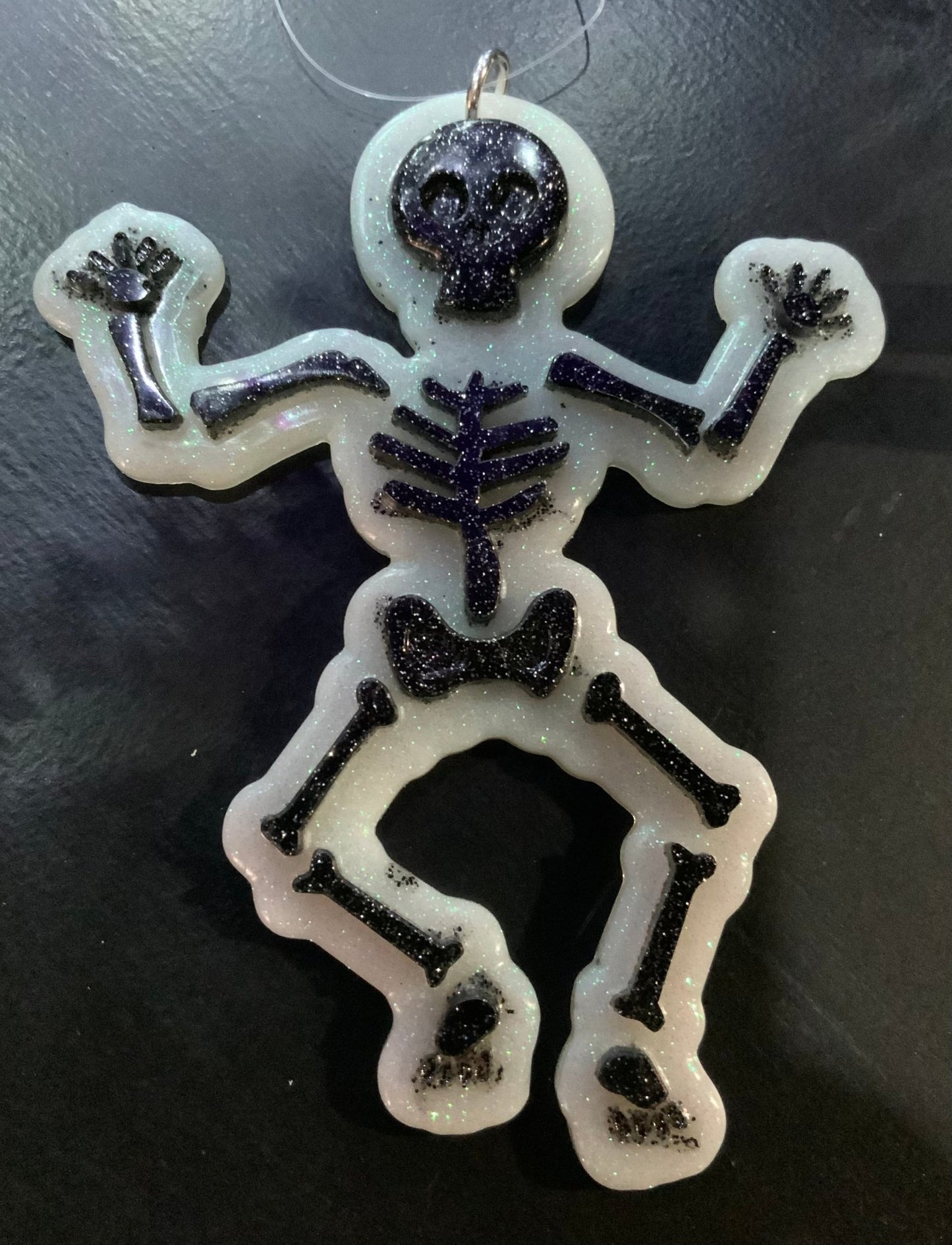 Glitter Skeleton ornament W/B Gothmas, Christmas, Creepmas, Holiday Ornaments - Gothic & Alternative Gift - Haunted
