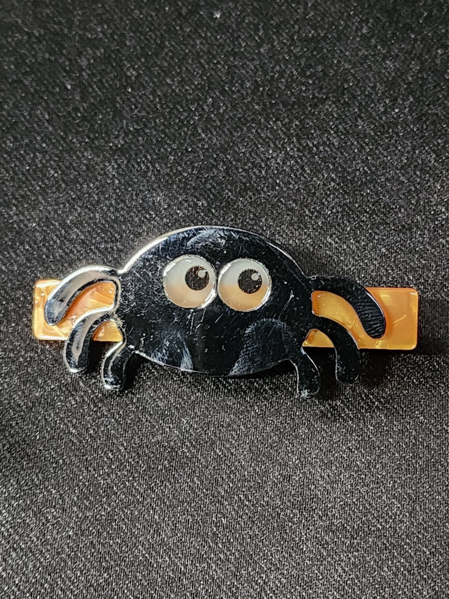 Glow in the Dark Black Cat Moon Spider Ghost Hair Clip Whimsigoth - Gothic & Alternative Gift - Haunted
