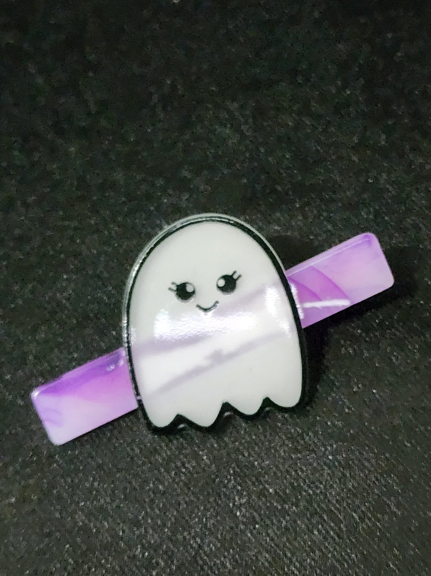 Glow in the Dark Black Cat Moon Spider Ghost Hair Clip Whimsigoth - Gothic & Alternative Gift - Haunted