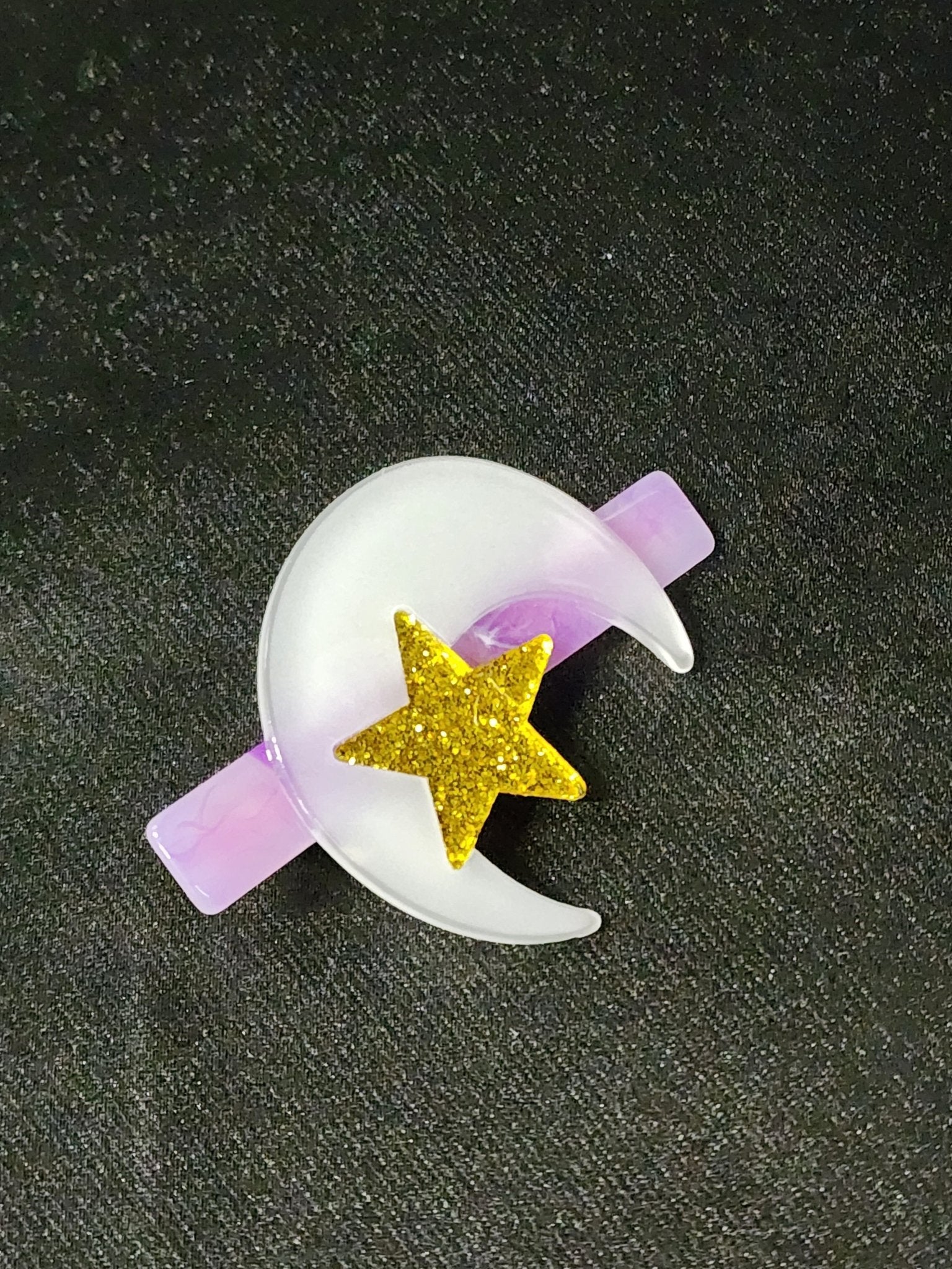 Glow in the Dark Black Cat Moon Spider Ghost Hair Clip Whimsigoth - Gothic & Alternative Gift - Haunted