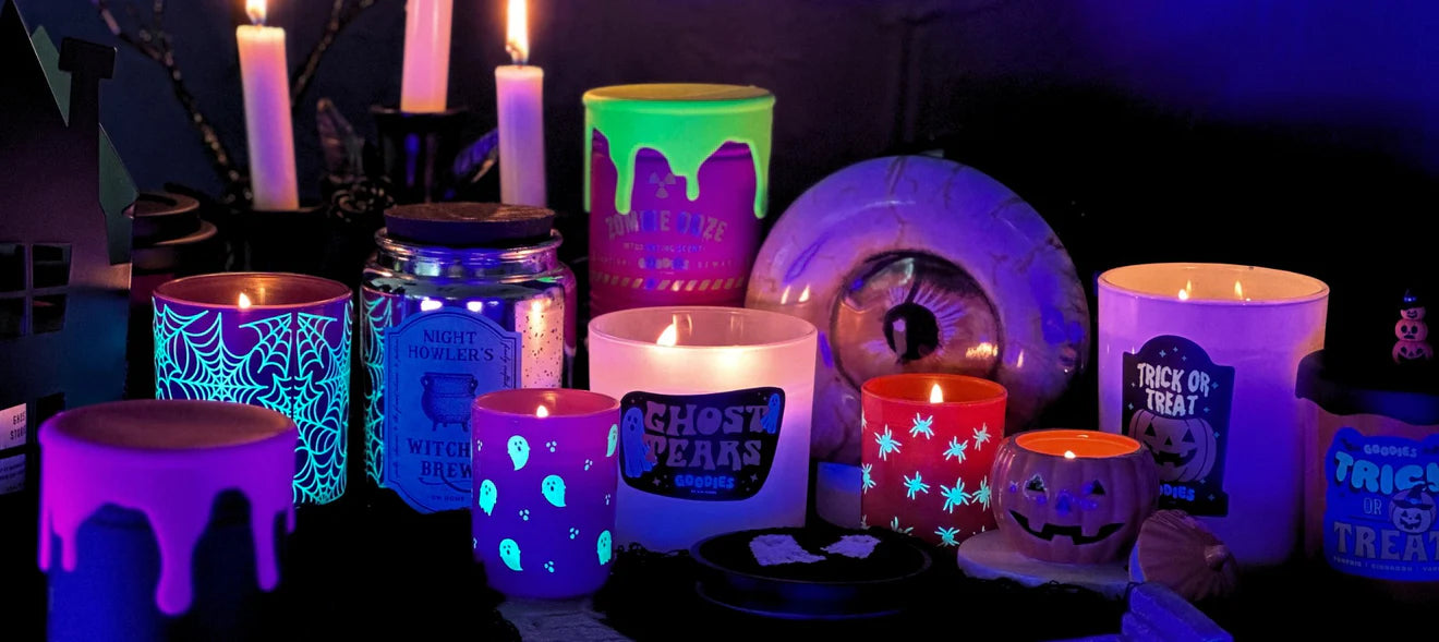 Ghouls Night Out Glass Candle Mini GLOW IN THE DARK