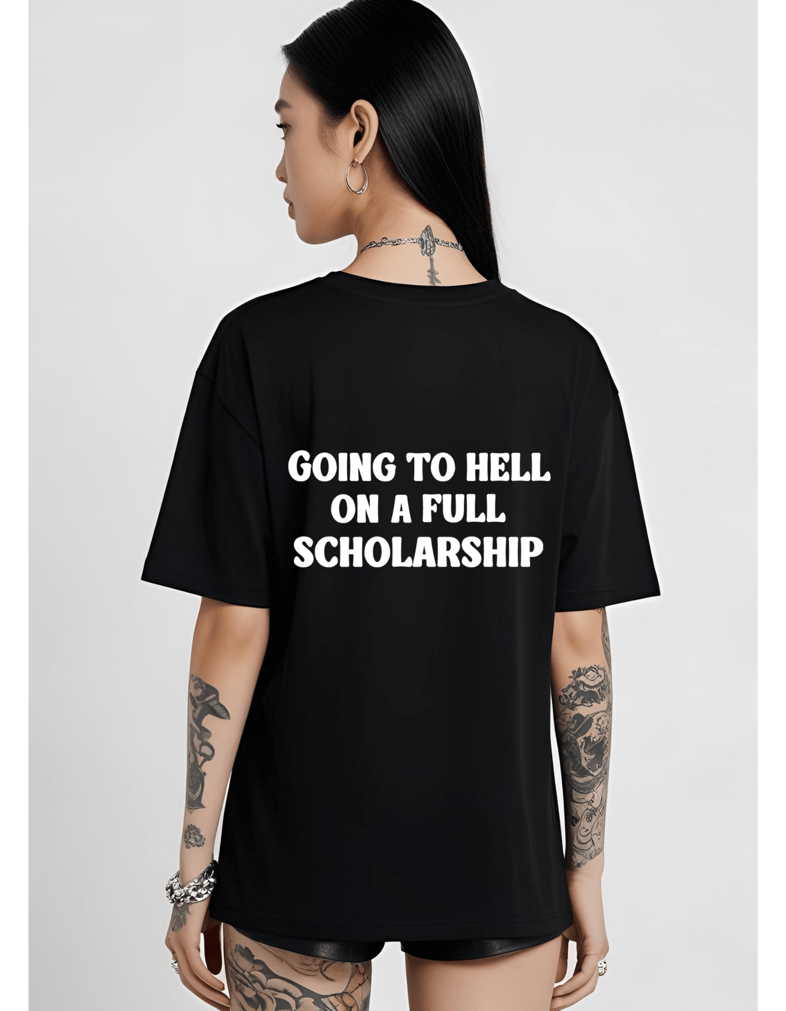 Going to Hell on a FULL Scholarship T Shirt Black Clothing - Gothic & Alternative Gift - Haunted