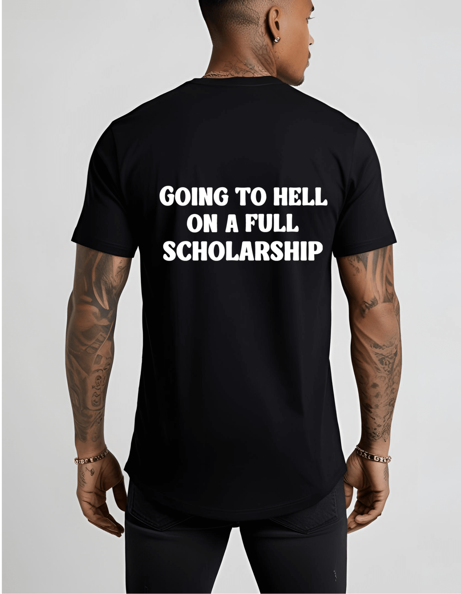 Going to Hell on a FULL Scholarship T Shirt Black Clothing - Gothic & Alternative Gift - Haunted