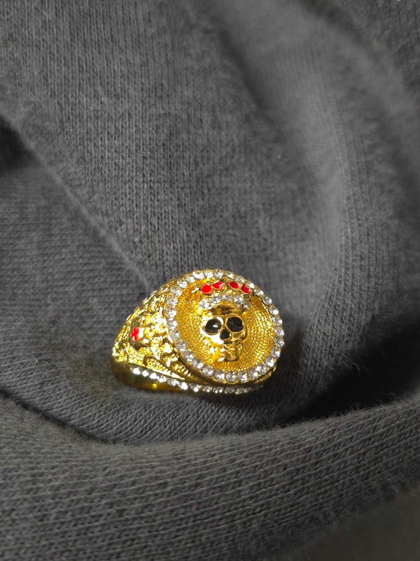 Gold Skull with Crown Ring Jewelry - Gothic & Alternative Gift - Haunted