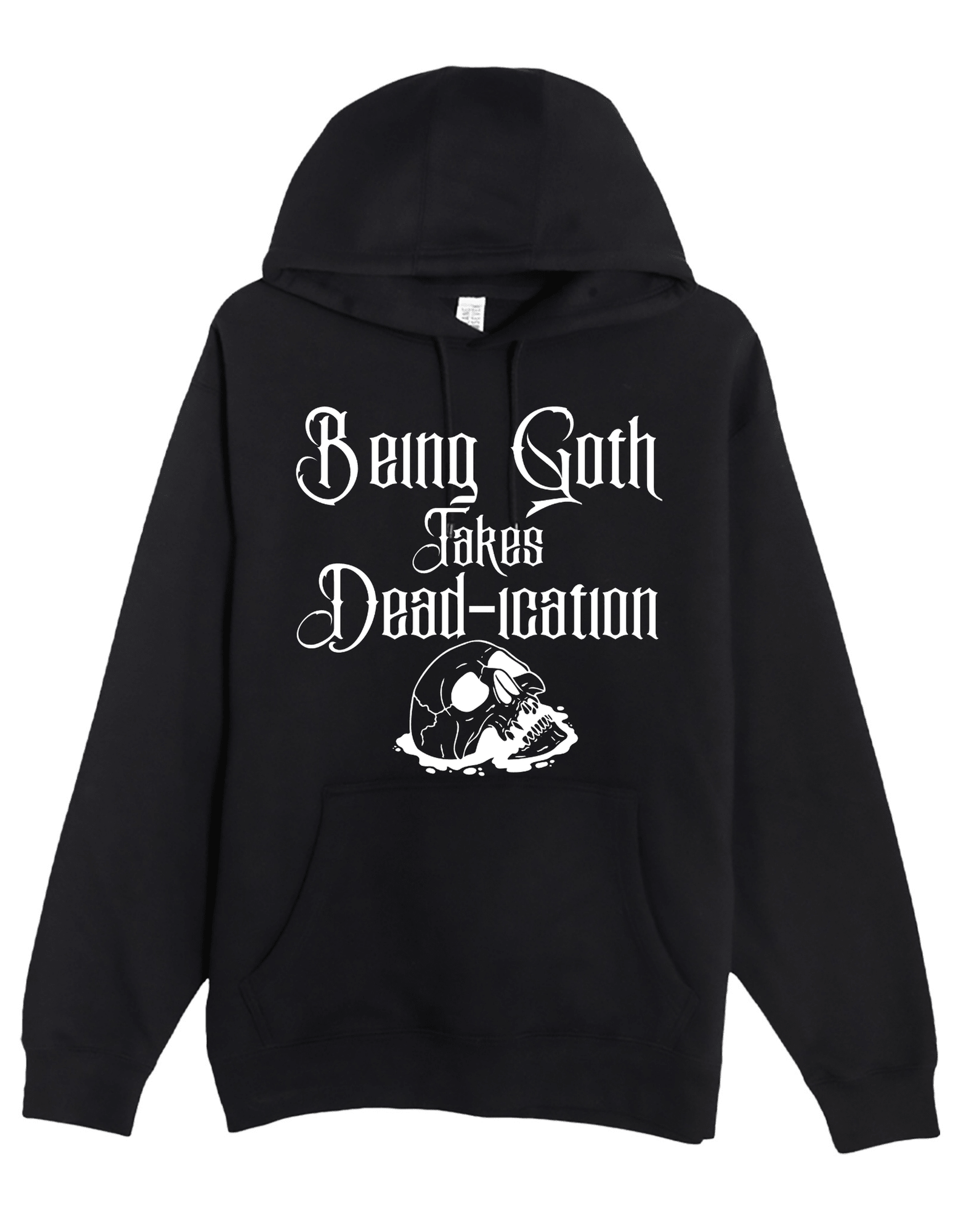 Goth De@d -ication Custom Black Hoodie Sweatshirt Pullover Clothing - Gothic & Alternative Gift - Haunted