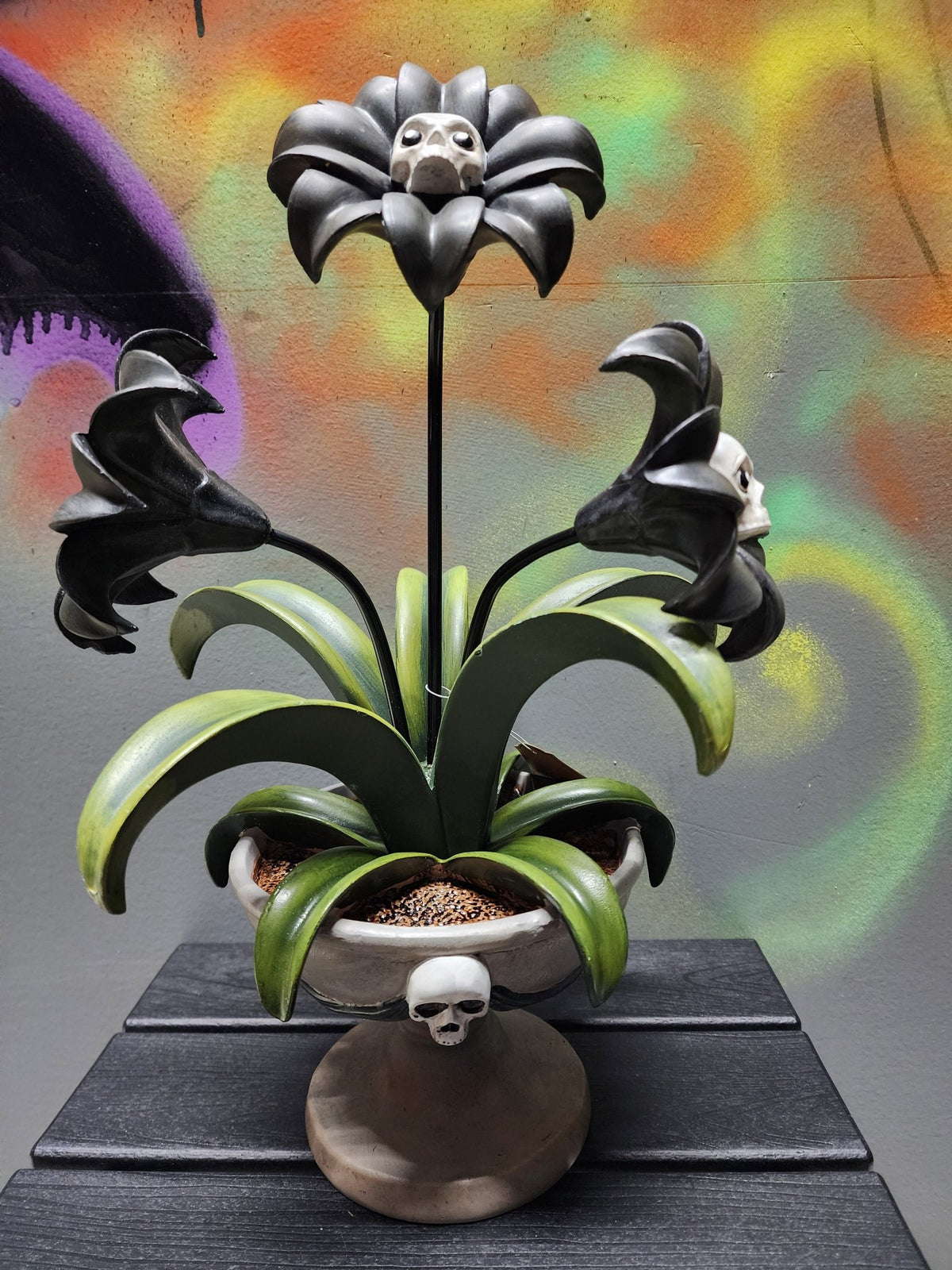 Goth Garden Potted Plant Skull Flower Pot Home Decor - Gothic & Alternative Gift - Haunted