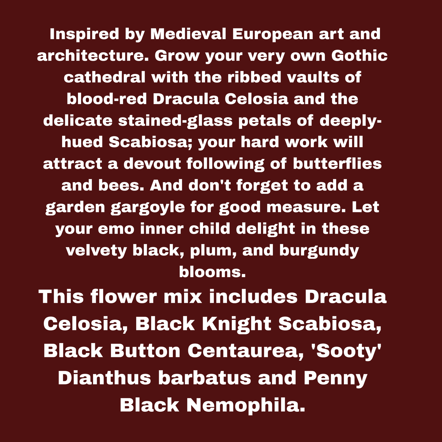 Goth Garden Seeds Pack Garden Decor - Gothic & Alternative Gift - Haunted