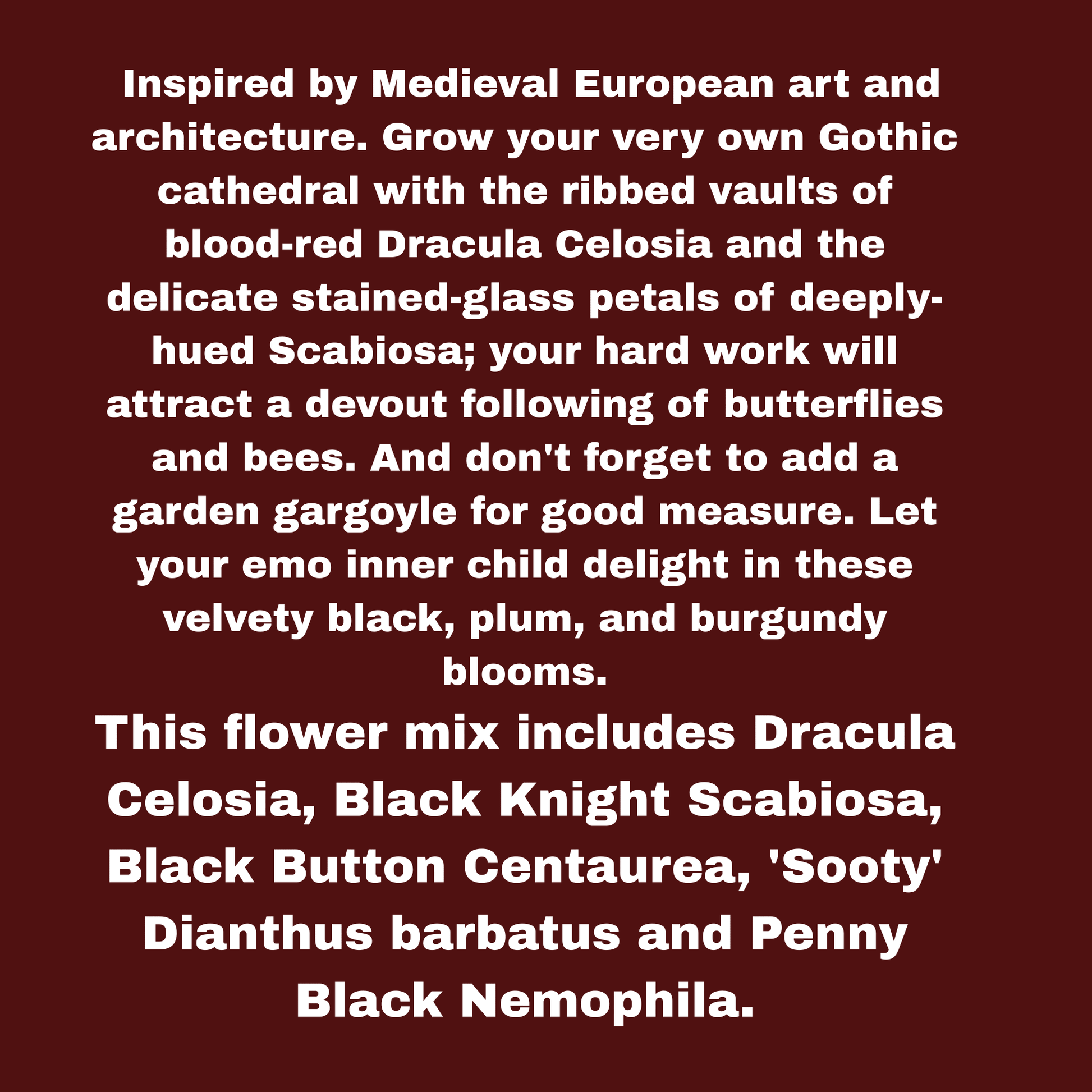 Goth Garden Seeds Pack Garden Decor - Gothic & Alternative Gift - Haunted