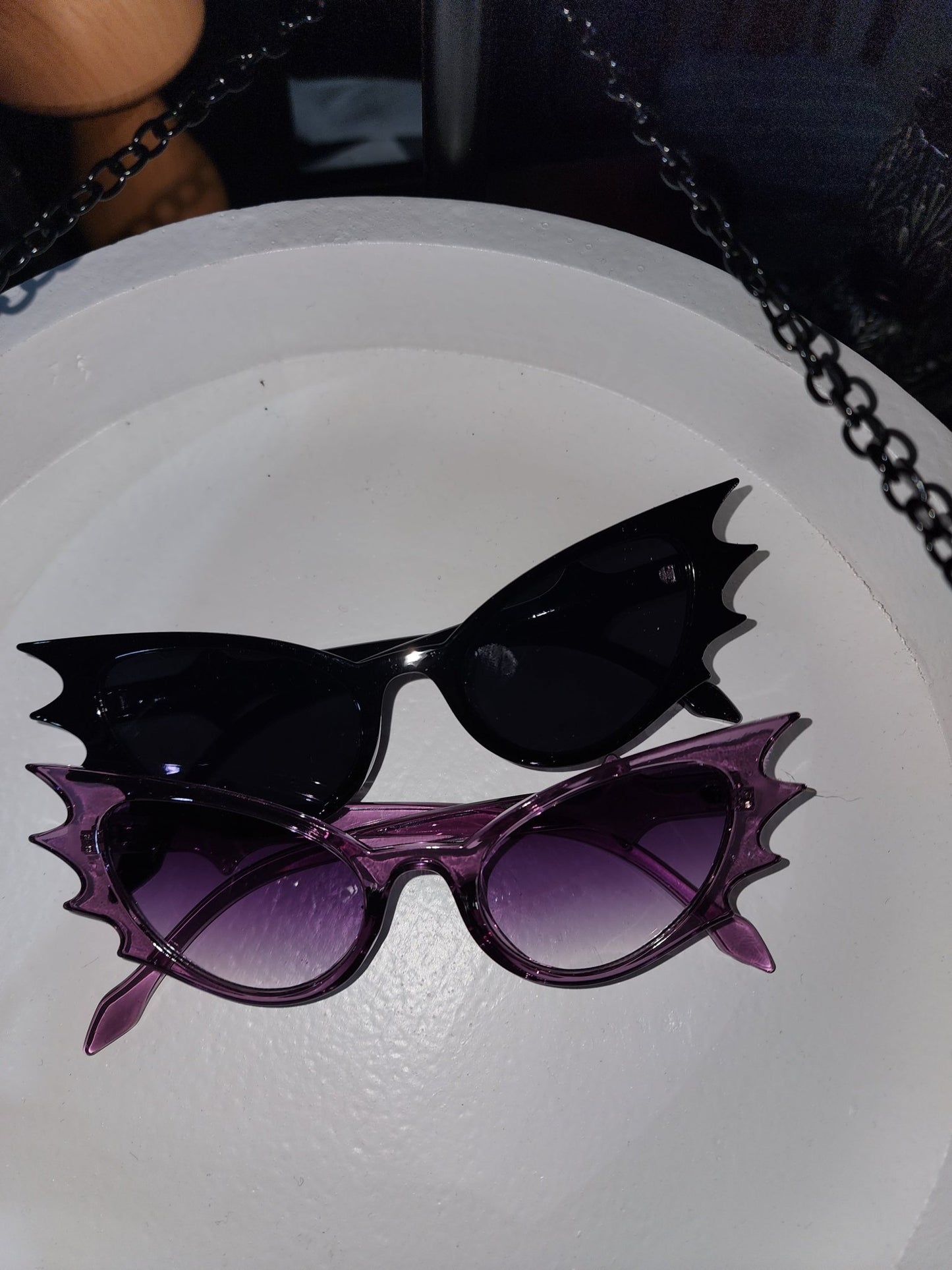 Gothic Bat Wing Sun Glasses Black Purple Blue Accessories - Gothic & Alternative Gift - Haunted