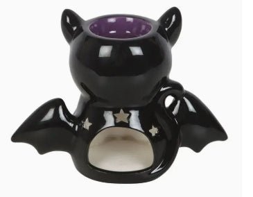 Gothic Black Bat Cat Oil Burner and Wax Warmer Candle holders - Gothic & Alternative Gift - Haunted